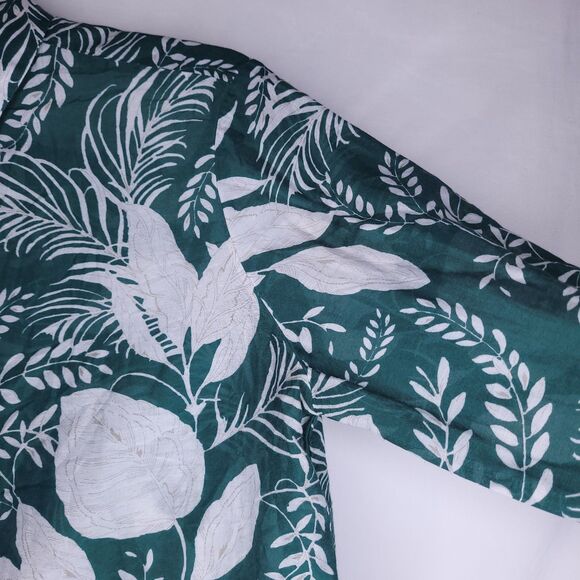 Sezane Pierro Shirt 36 Green Foilage Printed Cotton Silk Blend - Picture 4 of 11